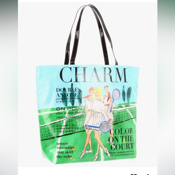 kate spade Handbags - Vintage Kate Spade CHARM Tennis Tote Bag - Blue and Black